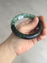 Load image into Gallery viewer, 58.8mm Certified 100% natural Type A sunny green dark green/black(绿水墨)  jadeite jade bangle PB58-9774
