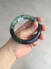 Load image into Gallery viewer, 58.8mm Certified 100% natural Type A sunny green dark green/black(绿水墨)  jadeite jade bangle PB58-9774
