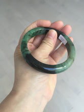 Load image into Gallery viewer, Sold  58.8mm Certified 100% natural Type A sunny green dark green/black(绿水墨)  jadeite jade bangle PB57-9764

