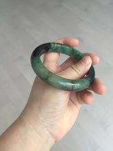 Load image into Gallery viewer, Sold  58.8mm Certified 100% natural Type A sunny green dark green/black(绿水墨)  jadeite jade bangle PB57-9764
