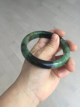 Load image into Gallery viewer, Sold  58.8mm Certified 100% natural Type A sunny green dark green/black(绿水墨)  jadeite jade bangle PB57-9764
