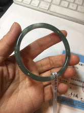 Load image into Gallery viewer, 55mm Certified Type A 100% Natural light green/blue slim round cut Guatemala Jadeite bangle PB31-5622

