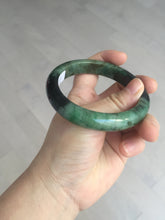 Load image into Gallery viewer, Sold  58.8mm Certified 100% natural Type A sunny green dark green/black(绿水墨)  jadeite jade bangle PB57-9764
