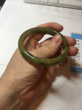 Load image into Gallery viewer, 53.2mm certified type A 100% Natural green/yellow with dark green floating flowers Jadeite Jade bangle PC104-9106
