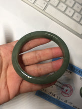 Load image into Gallery viewer, 57.7mm certified Type A 100% Natural oliy dark green/black Jadeite Jade bangle BL121-9425
