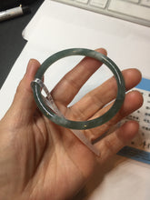 Load image into Gallery viewer, 55mm Certified Type A 100% Natural light green/blue slim round cut Guatemala Jadeite bangle PB31-5622
