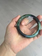 Load image into Gallery viewer, Sold  58.8mm Certified 100% natural Type A sunny green dark green/black(绿水墨)  jadeite jade bangle PB57-9764
