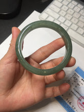 Load image into Gallery viewer, 57.7mm certified Type A 100% Natural oliy dark green/black Jadeite Jade bangle BL121-9425
