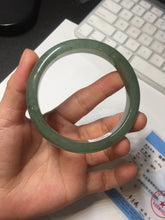 Load image into Gallery viewer, 57.7mm certified Type A 100% Natural oliy dark green/black Jadeite Jade bangle BL121-9425
