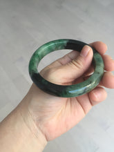 Load image into Gallery viewer, Sold  58.8mm Certified 100% natural Type A sunny green dark green/black(绿水墨)  jadeite jade bangle PB57-9764
