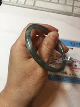 Load image into Gallery viewer, 55mm Certified Type A 100% Natural light green/blue slim round cut Guatemala Jadeite bangle PB31-5622
