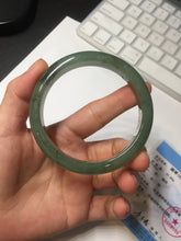 Load image into Gallery viewer, 57.7mm certified Type A 100% Natural oliy dark green/black Jadeite Jade bangle BL121-9425
