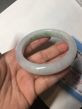 Load image into Gallery viewer, 56.4mm Certified Type A 100% Natural sunny green/white Jadeite Jade bangle BP51-3875
