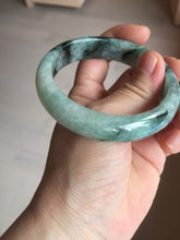 Load image into Gallery viewer, 57.2mm certified natural Type A icy watery dark green/black jadeite jade bangle BK130-8238
