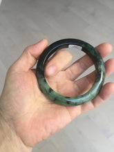 Load image into Gallery viewer, 58.8mm Certified 100% natural Type A sunny green dark green/black(绿水墨)  jadeite jade bangle PB56-9766

