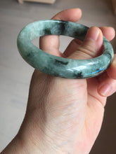 Load image into Gallery viewer, 57.2mm certified natural Type A icy watery dark green/black jadeite jade bangle BK130-8238
