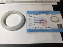 Load image into Gallery viewer, 56.6mm certified 100% natural Type A icy watery light green/white jadeite jade bangle BP52-3872
