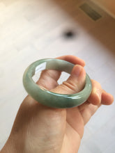 Load image into Gallery viewer, 49mm Certified Type A 100% Natural dark green/gray oval Jadeite Jade bangle AX4-2872
