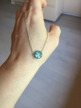 Load image into Gallery viewer, 10-10.5mm 100% natural type A icy watery dark green blue gray four-leaf clover Guatemala jadeite jade pendants PC10
