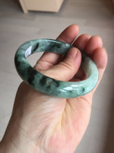 Load image into Gallery viewer, 57.2mm certified natural Type A icy watery dark green/black jadeite jade bangle BK130-8238
