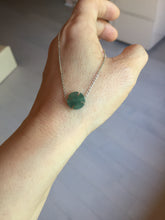 Load image into Gallery viewer, 10-10.5mm 100% natural type A icy watery dark green blue gray four-leaf clover Guatemala jadeite jade pendants PC10
