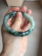 Load image into Gallery viewer, 57.2mm certified natural Type A icy watery dark green/black jadeite jade bangle BK130-8238
