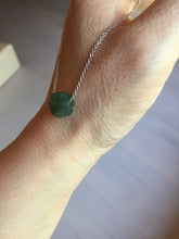 Load image into Gallery viewer, 10-10.5mm 100% natural type A icy watery dark green blue gray four-leaf clover Guatemala jadeite jade pendants PC10
