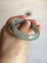 Load image into Gallery viewer, 49mm Certified Type A 100% Natural dark green/gray oval Jadeite Jade bangle AX4-2872
