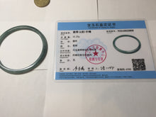 Load image into Gallery viewer, 61.5mm Certified Type A 100% Natural light green/blue/gray Guatemala slim round cut Jadeite bangle BP218-3809
