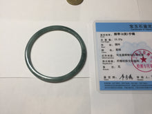 Load image into Gallery viewer, 61.5mm Certified Type A 100% Natural light green/blue/gray Guatemala slim round cut Jadeite bangle BP218-3809
