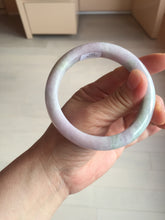 Load image into Gallery viewer, 59.5mm certified Type A 100% Natural light green sunny green light purple Jadeite Jade bangle BF147-8465
