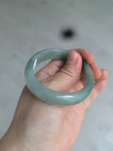 Load image into Gallery viewer, 49mm Certified Type A 100% Natural dark green/gray oval Jadeite Jade bangle AX4-2872
