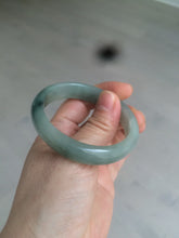 Load image into Gallery viewer, 49mm Certified Type A 100% Natural dark green/gray oval Jadeite Jade bangle AX4-2872
