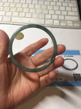 Load image into Gallery viewer, 61.5mm Certified Type A 100% Natural light green/blue/gray Guatemala slim round cut Jadeite bangle BP218-3809
