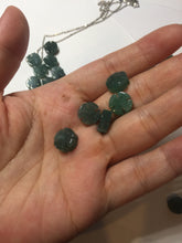 Load image into Gallery viewer, 10-10.5mm 100% natural type A icy watery dark green blue gray four-leaf clover Guatemala jadeite jade pendants PC10
