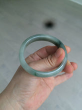 Load image into Gallery viewer, 49mm Certified Type A 100% Natural dark green/gray oval Jadeite Jade bangle AX4-2872
