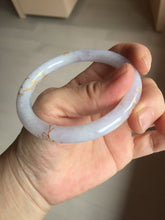 Load image into Gallery viewer, 56mm 100% Natural type A light purple white carved and golden-painted round cut Jadeite Jade bangle PA175-9116
