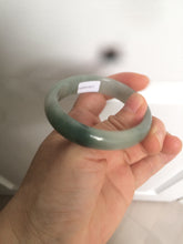 Load image into Gallery viewer, 49mm Certified Type A 100% Natural dark green/gray oval Jadeite Jade bangle AX4-2872
