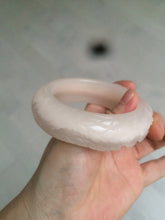 Load image into Gallery viewer, 56mm 100% natural light Pink carved Phoenix and Peony(凤穿牡丹) Quartzite (Shetaicui jade) bangle SY9
