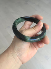 Load image into Gallery viewer, 58.8mm Certified 100% natural Type A dark green/black(绿水墨)  jadeite jade bangle pb55-9772
