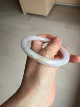 Load image into Gallery viewer, 56mm 100% Natural type A light purple white carved and golden-painted round cut Jadeite Jade bangle PA175-9116
