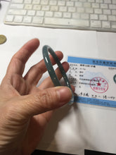 Load image into Gallery viewer, 62mm Certified Type A 100% Natural light green/blue/gray Guatemala slim round cut Jadeite bangle BP219-3808
