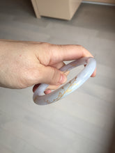 Load image into Gallery viewer, 56mm 100% Natural type A light purple white carved and golden-painted round cut Jadeite Jade bangle PA175-9116
