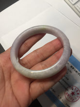 Load image into Gallery viewer, 54.5mm certified Type A 100% Natural sunny green purple white Jadeite Jade bangle BQ73-4931
