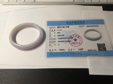 Load image into Gallery viewer, 50mm certified Type A 100% Natural purple white oval Jadeite Jade bangle BQ74-4936
