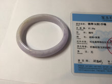 Load image into Gallery viewer, 50mm certified Type A 100% Natural purple white oval Jadeite Jade bangle BQ74-4936
