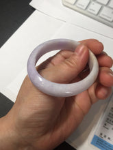 Load image into Gallery viewer, 50mm certified Type A 100% Natural purple white oval Jadeite Jade bangle BQ74-4936
