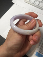 Load image into Gallery viewer, 50mm certified Type A 100% Natural purple white oval Jadeite Jade bangle BQ74-4936
