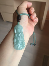 Load image into Gallery viewer, 100% natural white grade A light green white jadeite jade Guanyin pendants AU20-1
