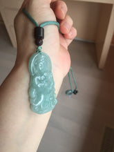 Load image into Gallery viewer, 100% natural white grade A light green white jadeite jade Guanyin pendants AU20-1
